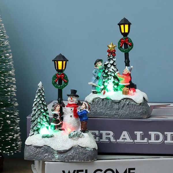 

decorative objects & figurines street lamp statue resin christmas ornament ornamental village scene flavor tree snowman