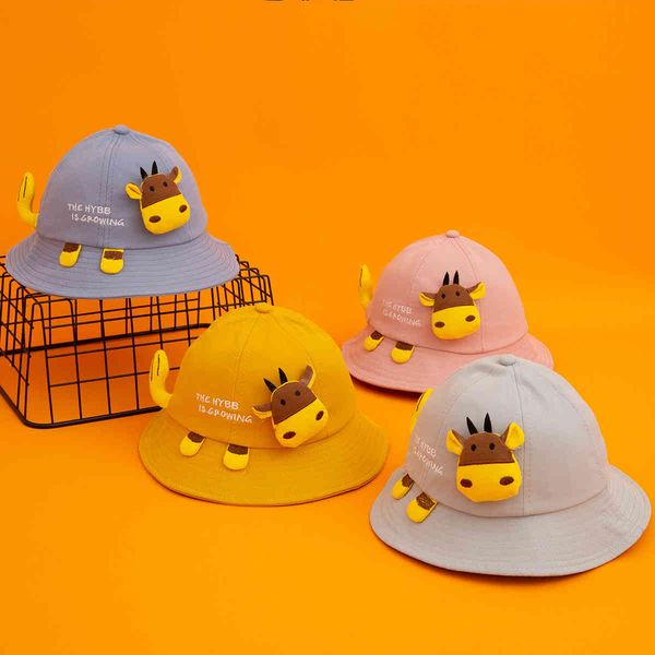 

baby hat spring autumn children's super cute baby thin sunshade sunscreen boys and girls fisherman's hat, Yellow