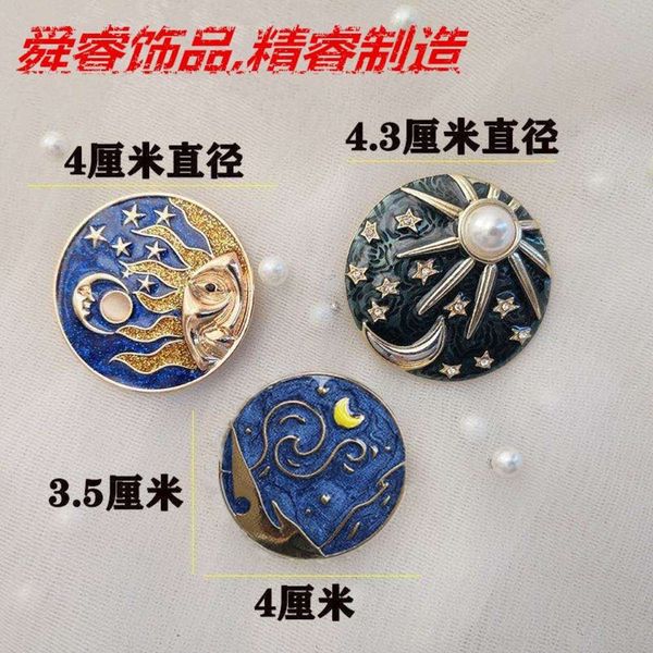 

Drop oil god Galaxy series sun meteor moon star sky cloud Enamel Brooch coat, Gray