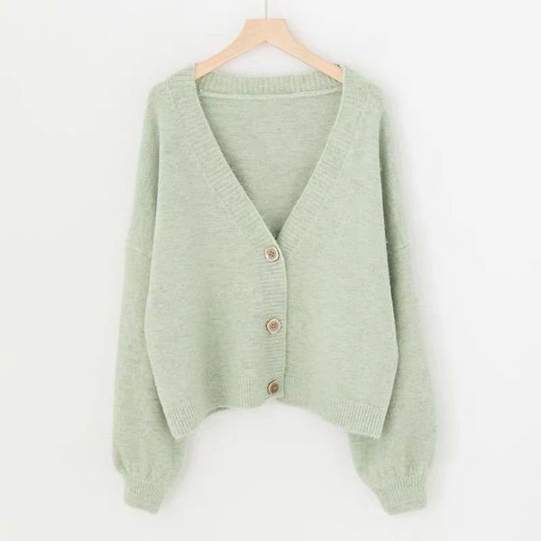 

h.sa women's spring cardigans single breasted v-neck casual sweaters female solid knitted jackets jumpers 210417, White;black