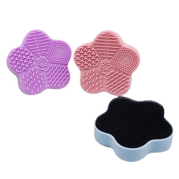 

makeup brushes cleaning tool pad foundation washing brush scrubber board mat cleaner cosmetic