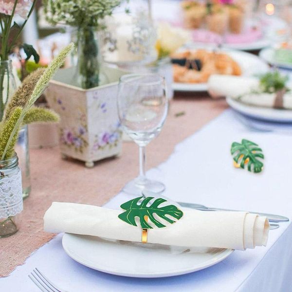 

4pcs/set leaves napkin rings holders decorative buckle table party decoration dinner celebrate wedding circle suppli o0v1