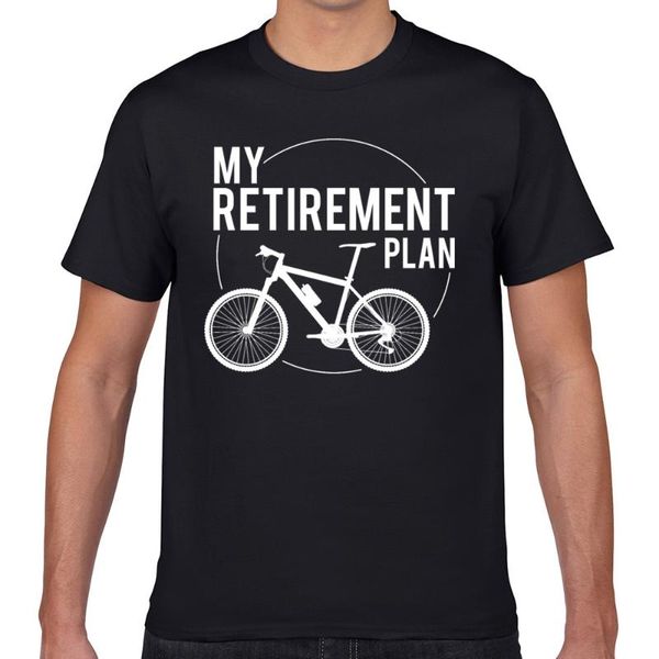

men's t-shirts t shirt men pension my retirement plan bicycle design summer harajuku geek short male tshirt, White;black