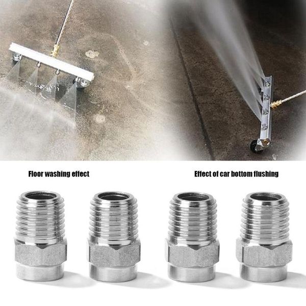 

car washer 4pcs water broom nozzle thread type replacement spray tip 40 degree 4000 psi for pressure undercarriage surface cleaner