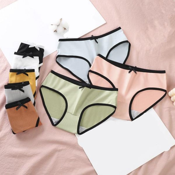 

women's panties korea underwear women sweet bow briefs underpants ladies intimates lingerie 6 colors pantys femme panty -xl, Black;pink