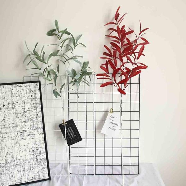 

103cm artificial european olive tree branches leaf with fruit leaves for home wedding decor green fake flowers g709 decorative & wreaths
