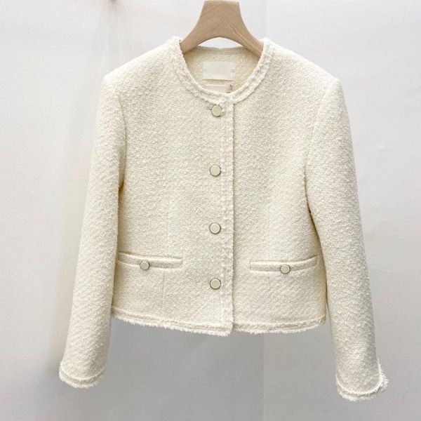 

women's jackets korea style fall winter women fashion small fragrance thick tweed short jacket office lady single breasted full sleeve, Black;brown