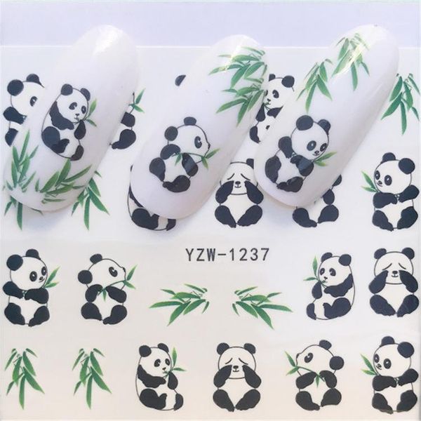 

sheets diy nail art water transfer stickers china panda sweet love slider adhesive watermark decals women beauty wedding nails1, Black