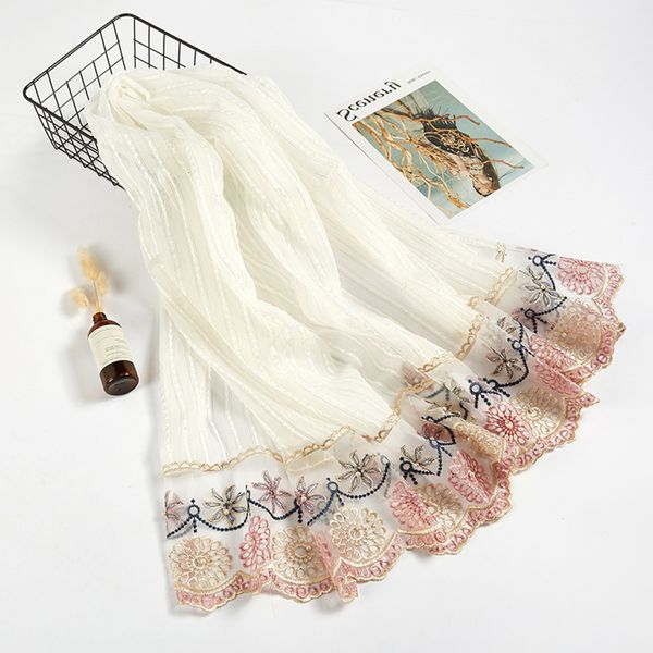 

malaysia lace pearl lace women's scarf fashion baotou msl112, Blue;gray