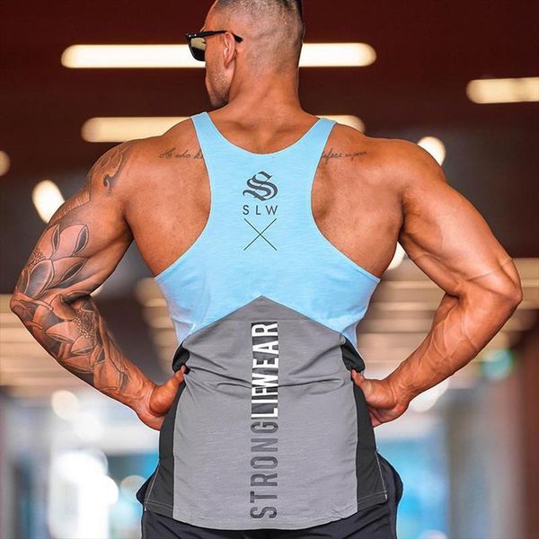 

tank sleeveless vest undershirt casual fitness mens print bodybuilding color yellow gray blue white, White;black