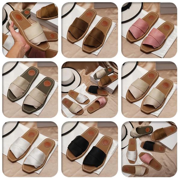 

women slippers luxury designer straps slide embroidery sandal floral brocade fashion flip flops striped beach genuine leather dazzle flowers, Black