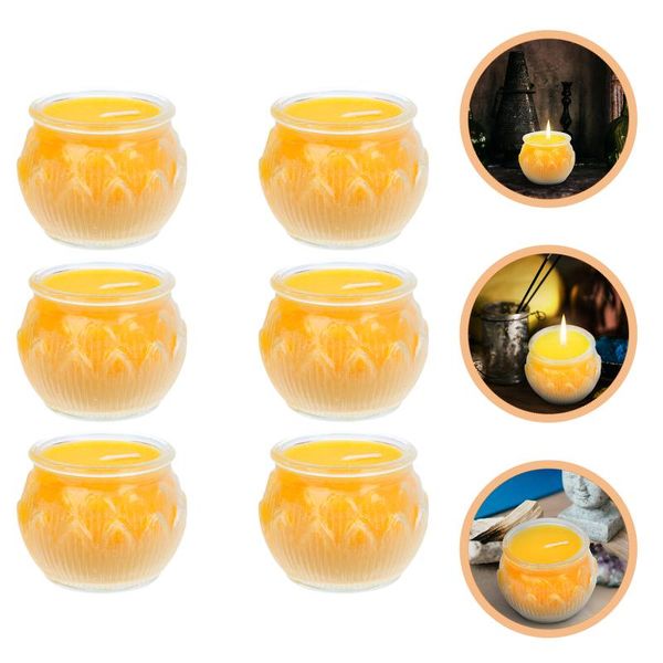 

candle holders 6pcs glass lights front lamps temple decors