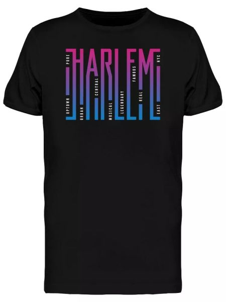 

harlem street typography men's tee -image by shutterstock, White;black