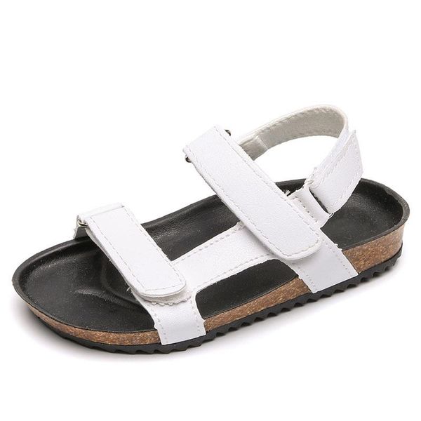 

spring summer boys softwood slippers girls t belt sandals and baby word herringbone children cork beach shoes, Black;red
