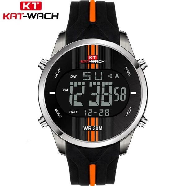 

wristwatches 2021 men's men outdoor sports electronic chronograph watch big dial digital 30m waterproof led wrist watches 716, Slivery;brown