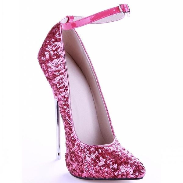 

dress shoes 2021 pointed toe women metal high heels stiletto sandals luxury runway bling wedding party pumps plus size 46, Black