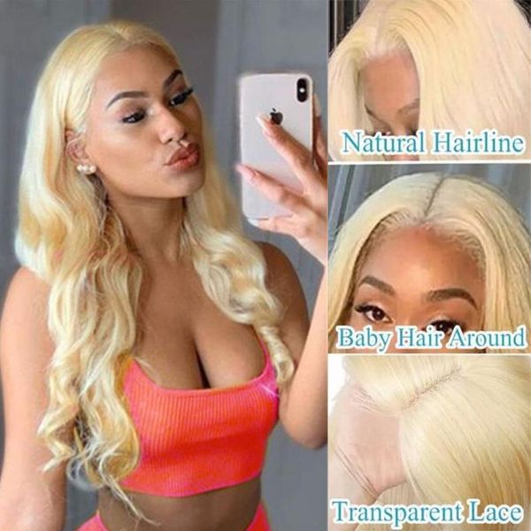 

lace wigs 613 honey blonde 150% 180% density 5x5 hd closure wig body wave front transparent frontal human hair, Black;brown