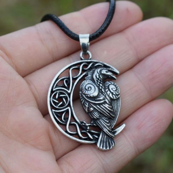 

chains 12pcs celtic knot pentagram raven moon pagan wicca pendant necklace, Silver