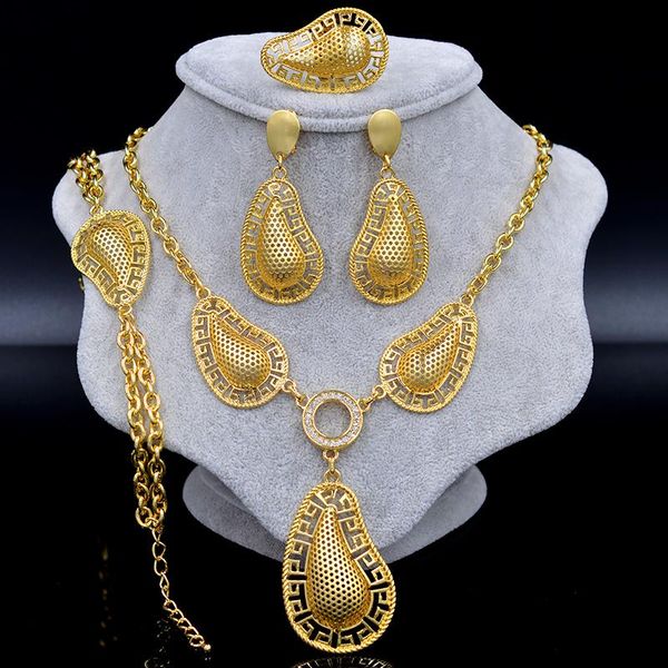 

wedding jewelry sets zea dear fashion bridal set for women findings necklace earring ring bracelet gift, Slivery;golden