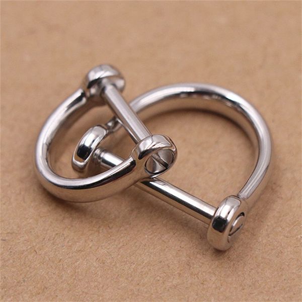 

1 x stainless steel d-ringshackle clasp buckle keychain ring hook screw pin joint connecter bag strap leathercraft parts, Black