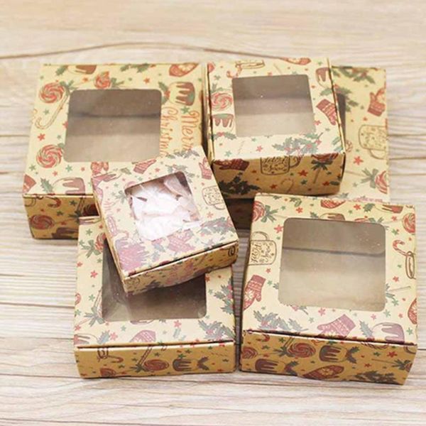 

gift wrap for candy multi-size diy box kraft window package christmas gifts