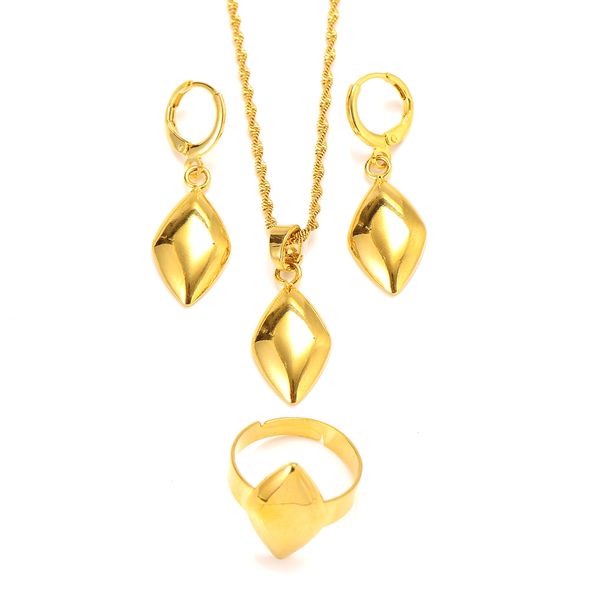 10k Never Broke Again Set di gioielli in oro con geometria quadrata Ciondolo Collana Orecchini Set di anelli Bollywood tradizionale indiano