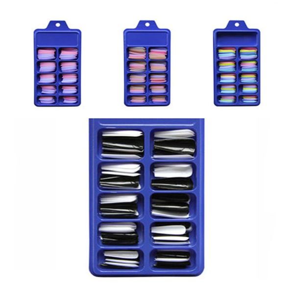 

false nails 2021 100pcs/set extension forms nail tips fingernails artificial fake polish decor accessories, Red;gold