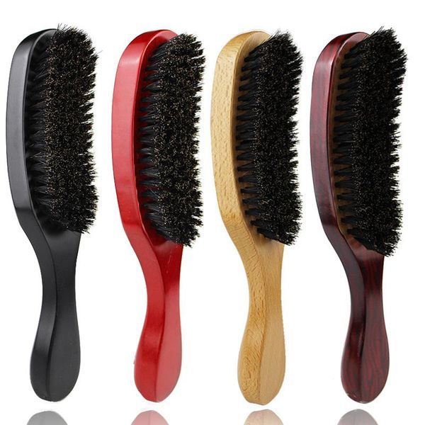 

hair brushes bristle wave beard brush comb wooden handle large curved men natural combs styling tools, Silver
