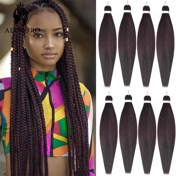 

human ponytails synthetic hair extensions braiding pre stretched african crochet jumbo braids soft yaki straight for alororo, Black