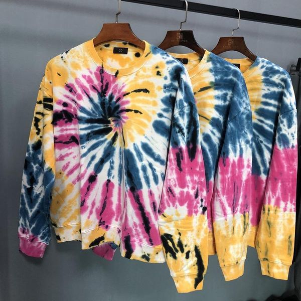 

men's hoodies & sweatshirts men spring autumn hip hop style painted loose oversize terry o-neck collar male fashion cotton, Black