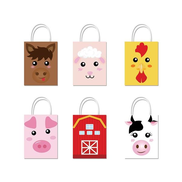 

gift wrap 6/12pcs farm animals gifts candy bags baby shower party decor stickers kids happy birthday paper