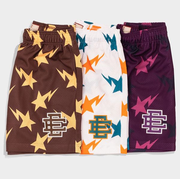 

summer men's fashion luxury shorts eric emanuel short ee basic newyork city skyline designers casual fitness gym workout mesh breathab, White;black