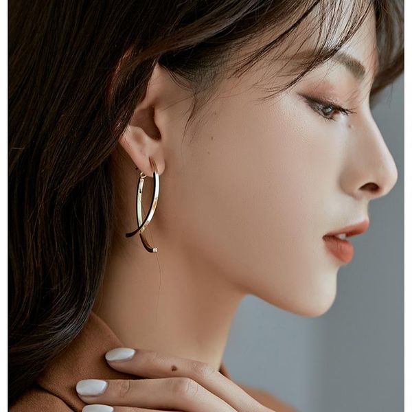 

stud charmsmic smooth surface irregualr earrings women female exaggerated personality metal ear jewelry decoration wholesale, Golden;silver