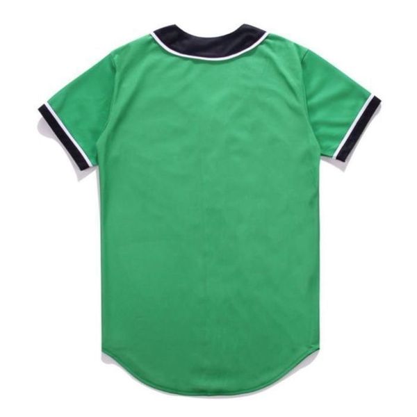 Menina de beisebol Men faixa de manga curta Camisas de rua pretas Camisa esportiva branca xar702