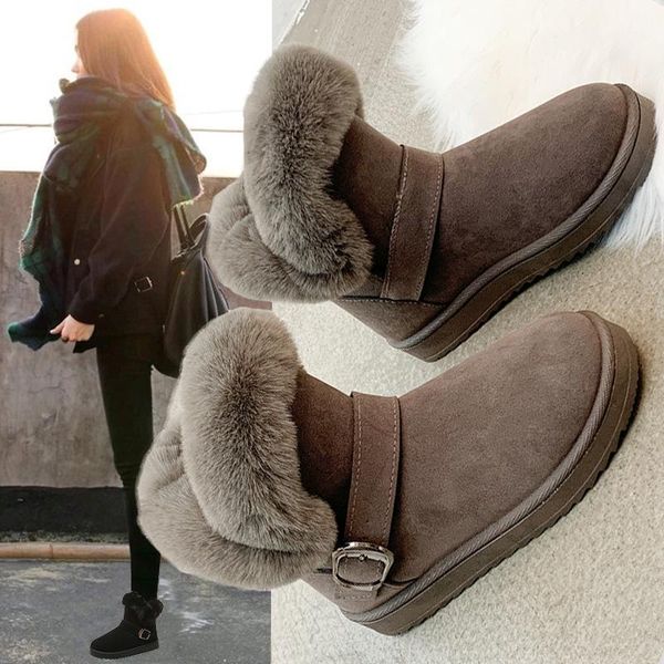 

boots fall 2021 suede thickened, warm and antiskid, Black