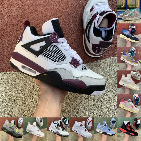 

latest black cat 4 men women basketball shoes union guava ice taupe haze red thunder white sail university blue trainer sneakers