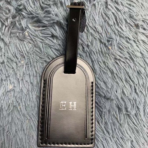 

urban classic travel accessories luggage tag personalized custom name initial stamping tag bag designer logo travel label c, Black