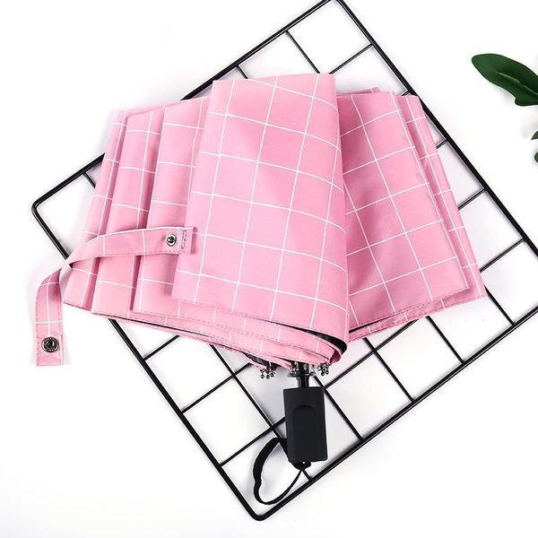 

umbrellas square lattice sun umbrella sunshade men and women folding black plastic sunscreen three-fold