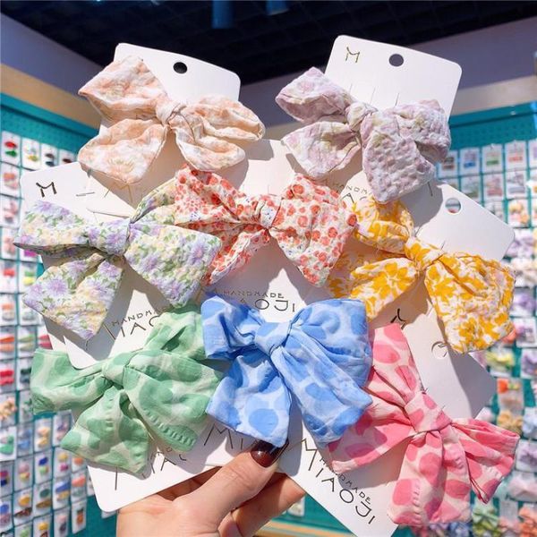 

hair accessories korean style print clips pins for girl toddlers styling tools bow wear grips children barrette headwear, Slivery;white