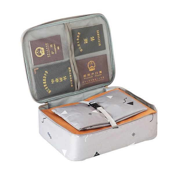 

large capacity multi-layer document tickets storage bag certificate file organizer case home travel passport briefcase with lock bags