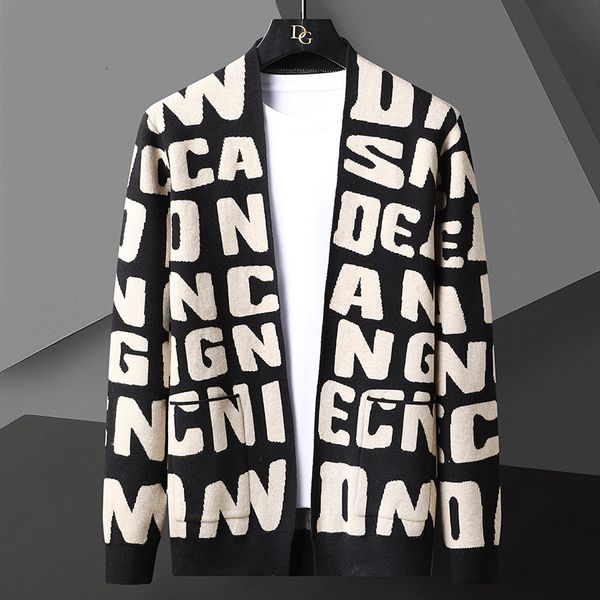 

knit sweater 2021 autumn and winter men's ted cardigan jacquard jacket, british fashion trend, main explosive products, in-depth prepar, White;black