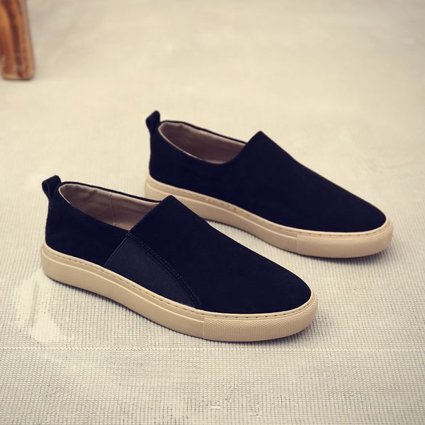 

dress shoes lefu shoes men's one legged lazy british canvas leather casual sleeve utfr, Black