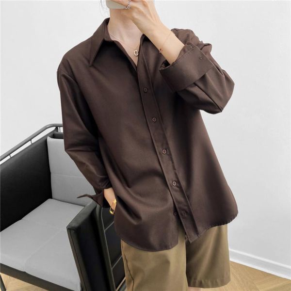 

women's blouses & shirts autumn women brown blouse shirt 2021 female long sleeve casual turn-down collar style loose office, White