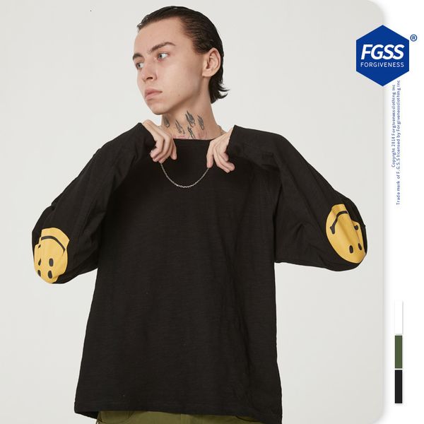 

men's hoodies & sweatshirts male kapital, hip hop shirt with smile, long sleeve, Black