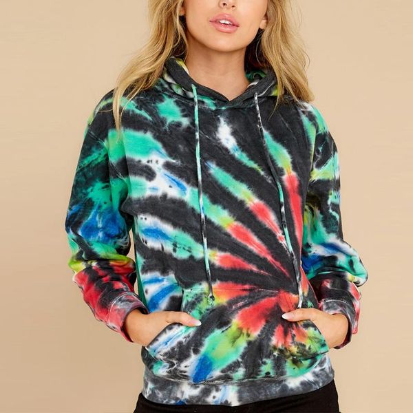 

women's hoodies & sweatshirts green print lace up casual woman sweatshirt loose oversized elastic outdoor hoodie long sleeve streetwear, Black