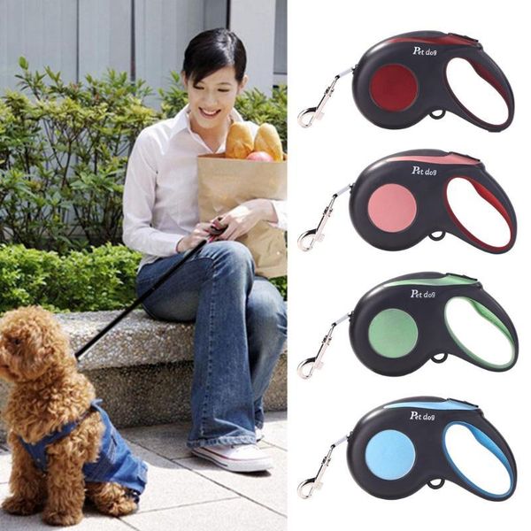 

dog collars & leashes automatic retractable pet training collar leash cat running walking extending traction rope belt supplies