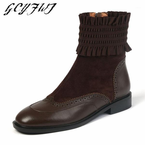 

boots retro women's mid calf low heel lolita zipper-sid fringe women shoes round toe breathable platform winter zapatillas mujer1, Black