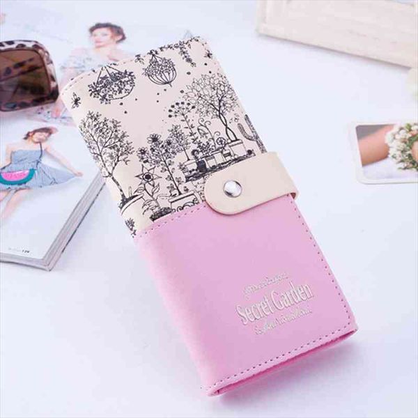 

promotion women pu leather fashion lady long fold coin purse cards id p holder money bags girls wallets cases, Red;black