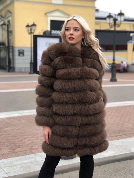 

women's fur & faux real coat women natural vest winter long ladies clothes, Black