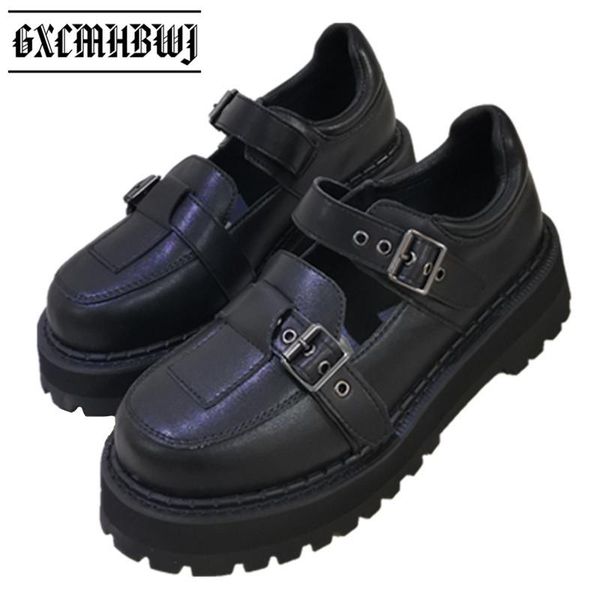

dress shoes gxcmhbwj est japanese retro harajuku lolita punk belt buckle thick bottom high platform women pumps spring autumn black